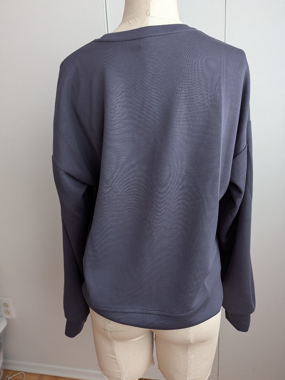 Women's Crewneck Sweater - Steel Blue - Picture 5 of 5